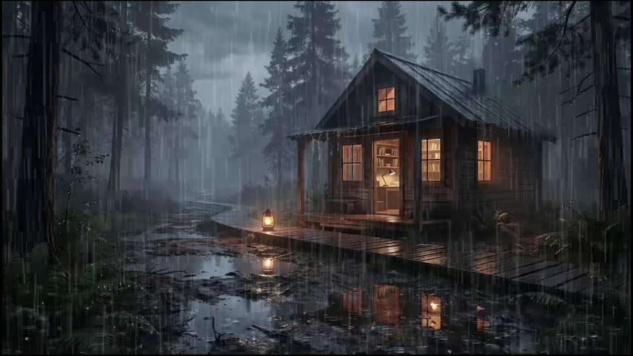 Cozy Forest Cabin Post Rain 🌧 | Relaxing Rain Audio for Insomnia, Deep Rest, and Quiet Rain Evenings