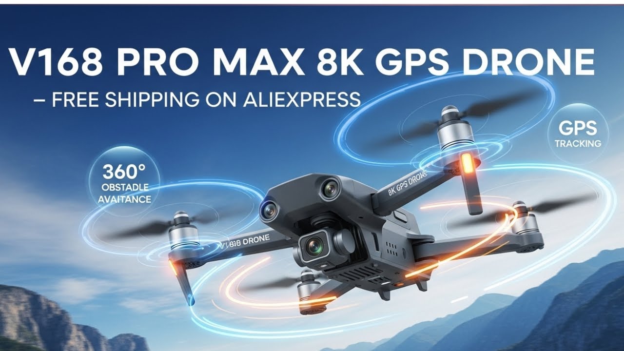 ОБЗОР ДРОНА V168 PRO MAX 8K GPS — БЕСПЛАТНАЯ ДОСТАВКА НА ALIEXPRESS ДВОЙНАЯ КАМЕРА С ОБХОДОМ ПРЕП...