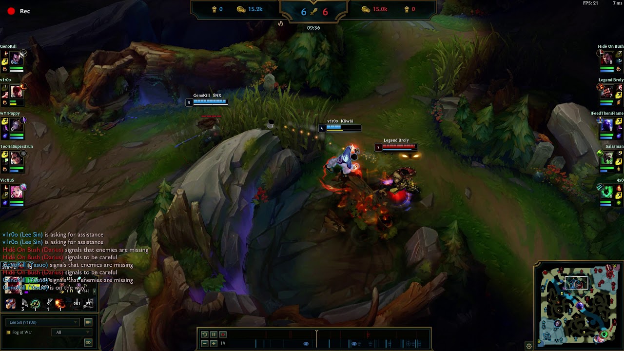 Lee sin 1v9 At red XD