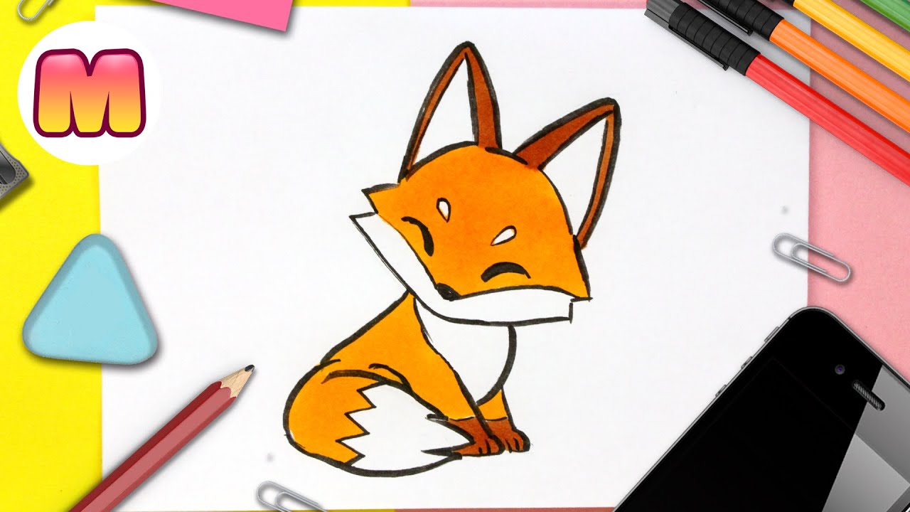 COMO DIBUJAR UN ZORRO KAWAII - dibujos kawaii faciles - Aprender a dibujar animales kawaii