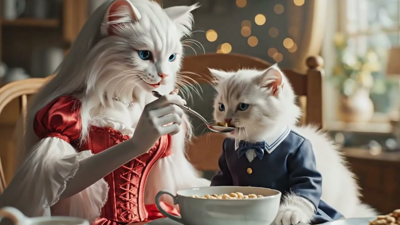 Mama Cat Trims Fur on the Farm and Makes Tiger Hat For Kittens Home #catlife #funny #shorts #story