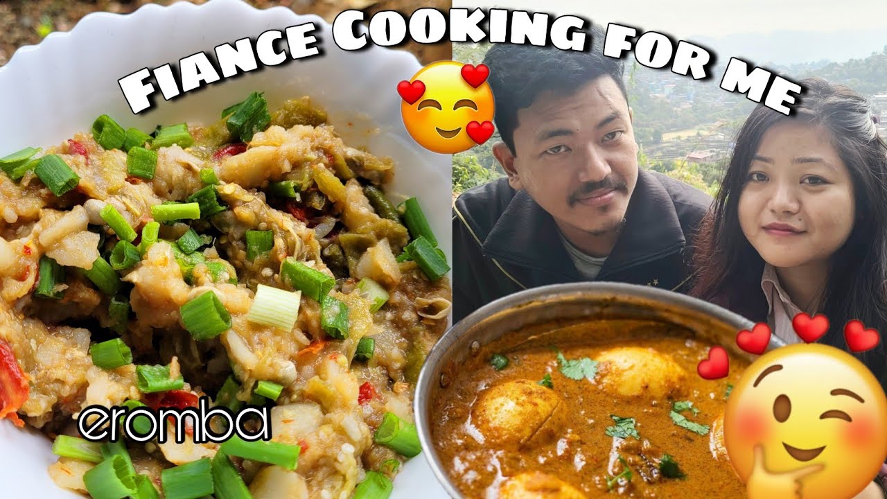 Fiance cooking Eromba and egg curry 😋 / he cooked our favorite Eromba 🥰 / Manipuri lunch