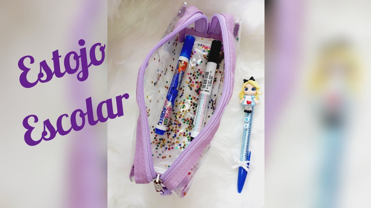 estojo escolar com glitter (passo &agrave; passo)