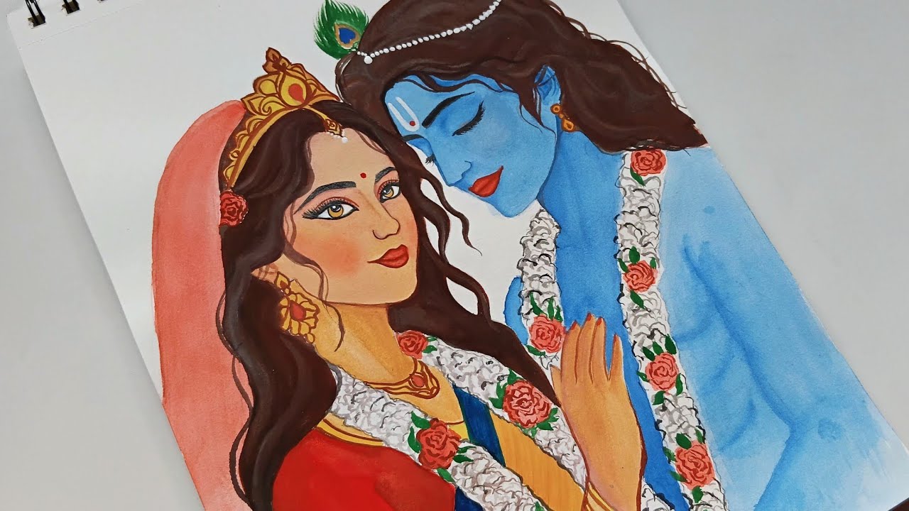 Radha krishna drawing | How to draw Radha krishna 🦚
