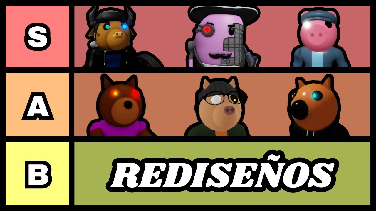 TIERLIST DE LOS REDISE&Ntilde;OS DE LAS SKINS DE PIGGY