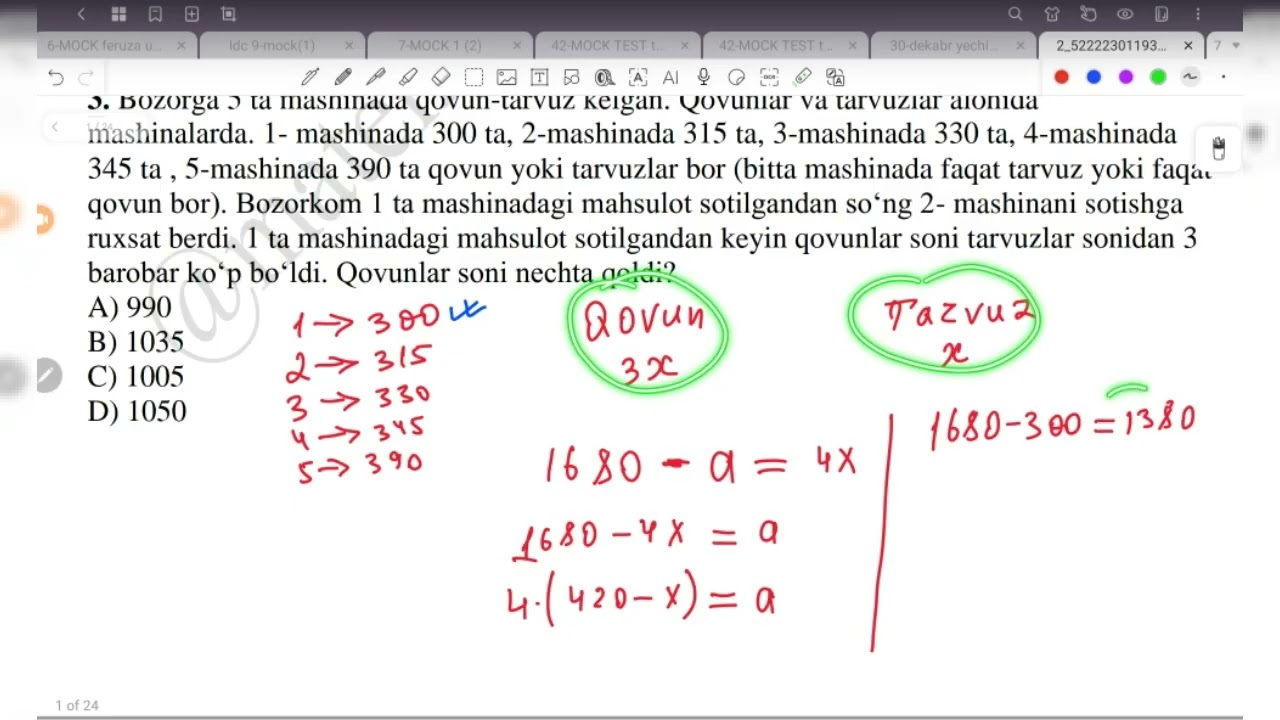 30.12.2025 Milliy sertifikat tahlili(1-19-misollar)