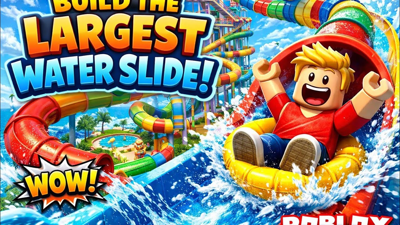 I BUILD A LARGEST WATER SLIDE IN ROBLOX//..