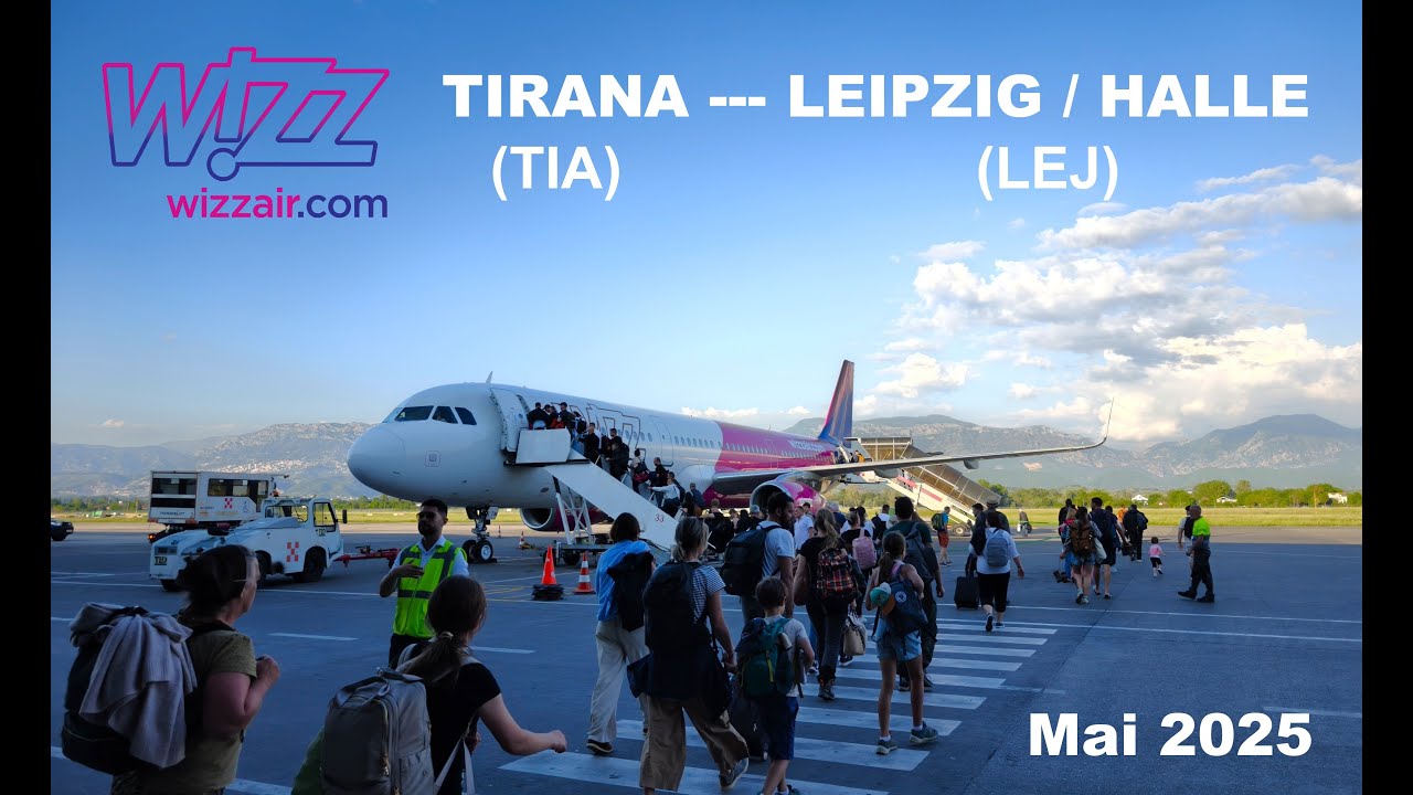 Tripreport Wizzair Tirana (TIA) - Leipzig / Halle (LEJ)  A321 Flight Vlog