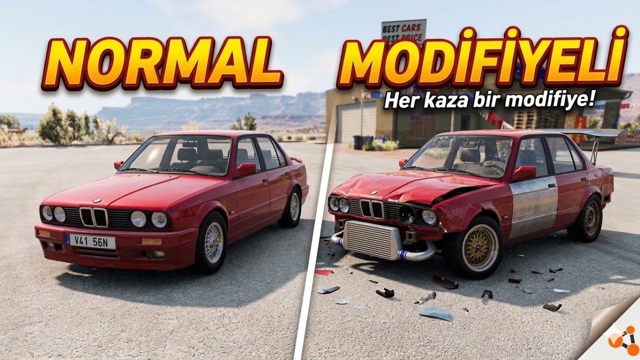 HER KAZA YAPTIĞIMDA ARABAM MODİFİYE OLUYOR BEAM.NG DRİVER