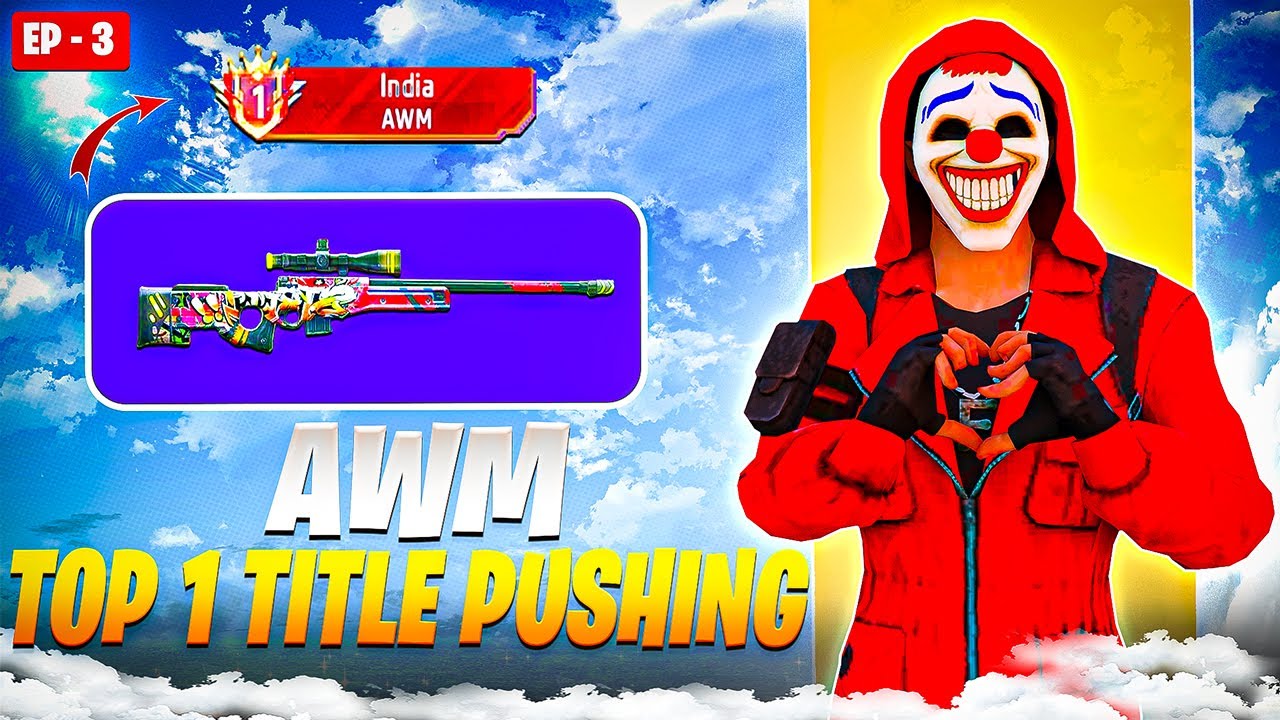 Pushing TOP 1 Title in AWM | Free Fire Solo Br Rank Weapon Glory Pushing with Tips and Tricks| Ep-3