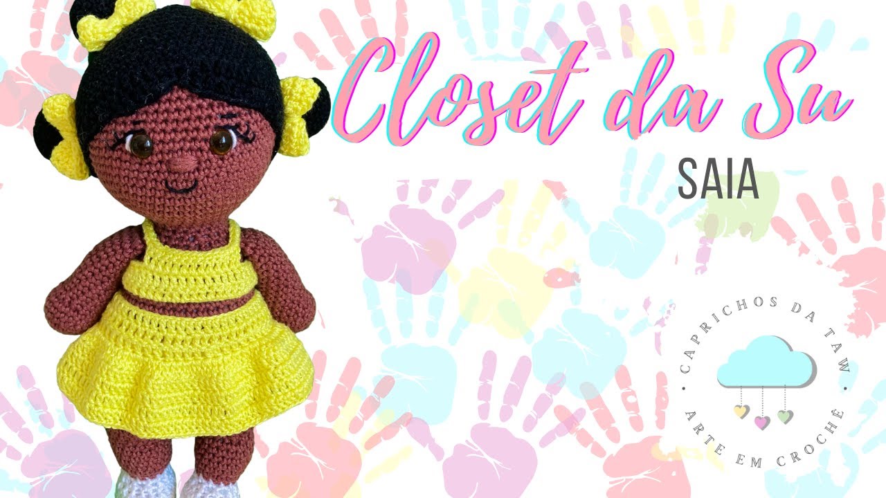 Saia para Boneca Su Amigurumi - CLOSET DA SU [PASSO A PASSO EM CROCHÊ]