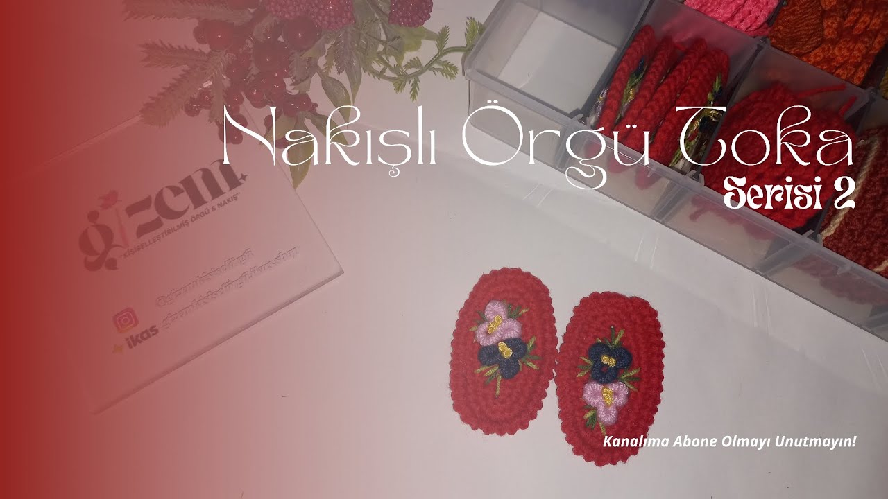 NAKIŞLI ÖRGÜ TOKA SERİSİ 2 (Embroidered braided hair clip series) #hairclips #emroidery #nakıştoka 