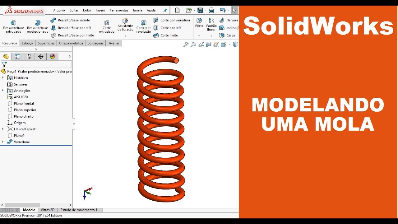 [SolidWorks] | DICA 2: Passo a Passo Na Modelagem De Uma Mola #solidworks