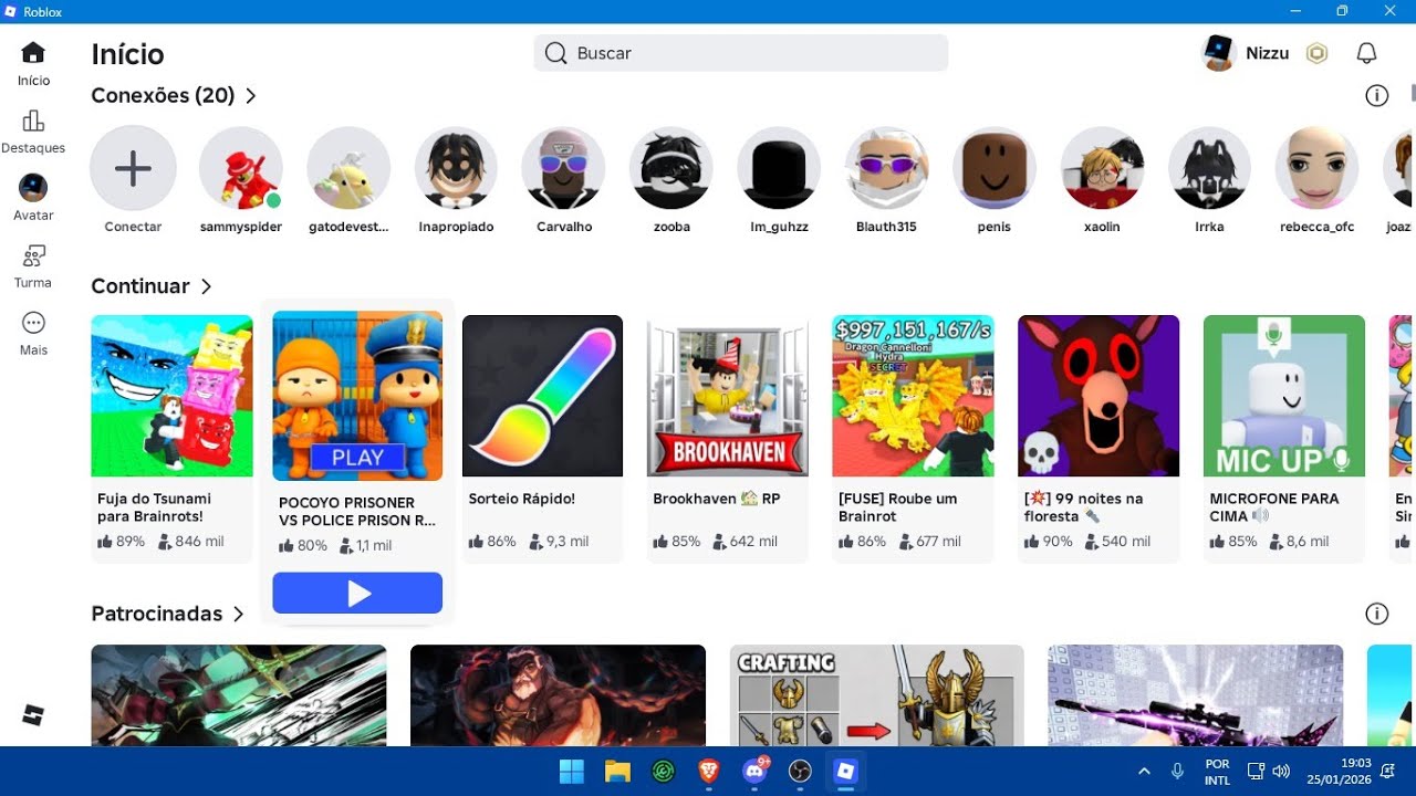 Jogando roblox com os incritos