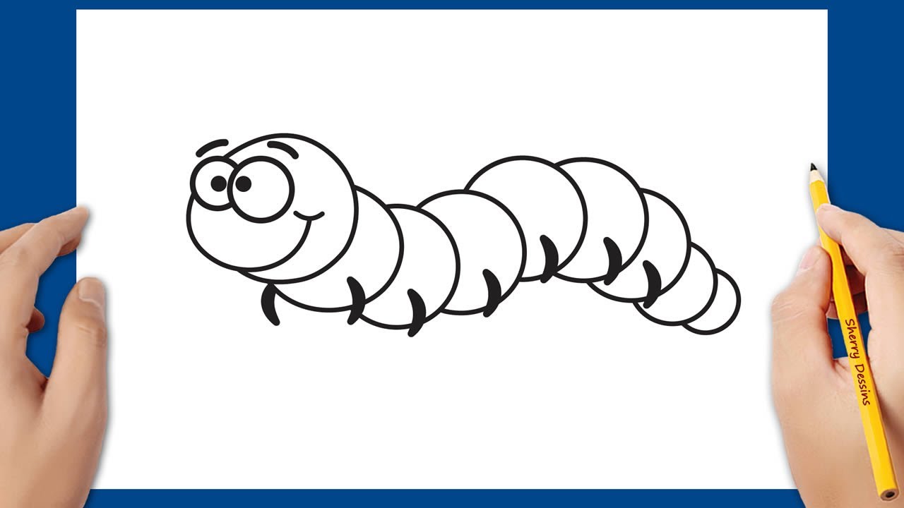 Comment dessiner une chenille | How to draw a caterpillar step by step