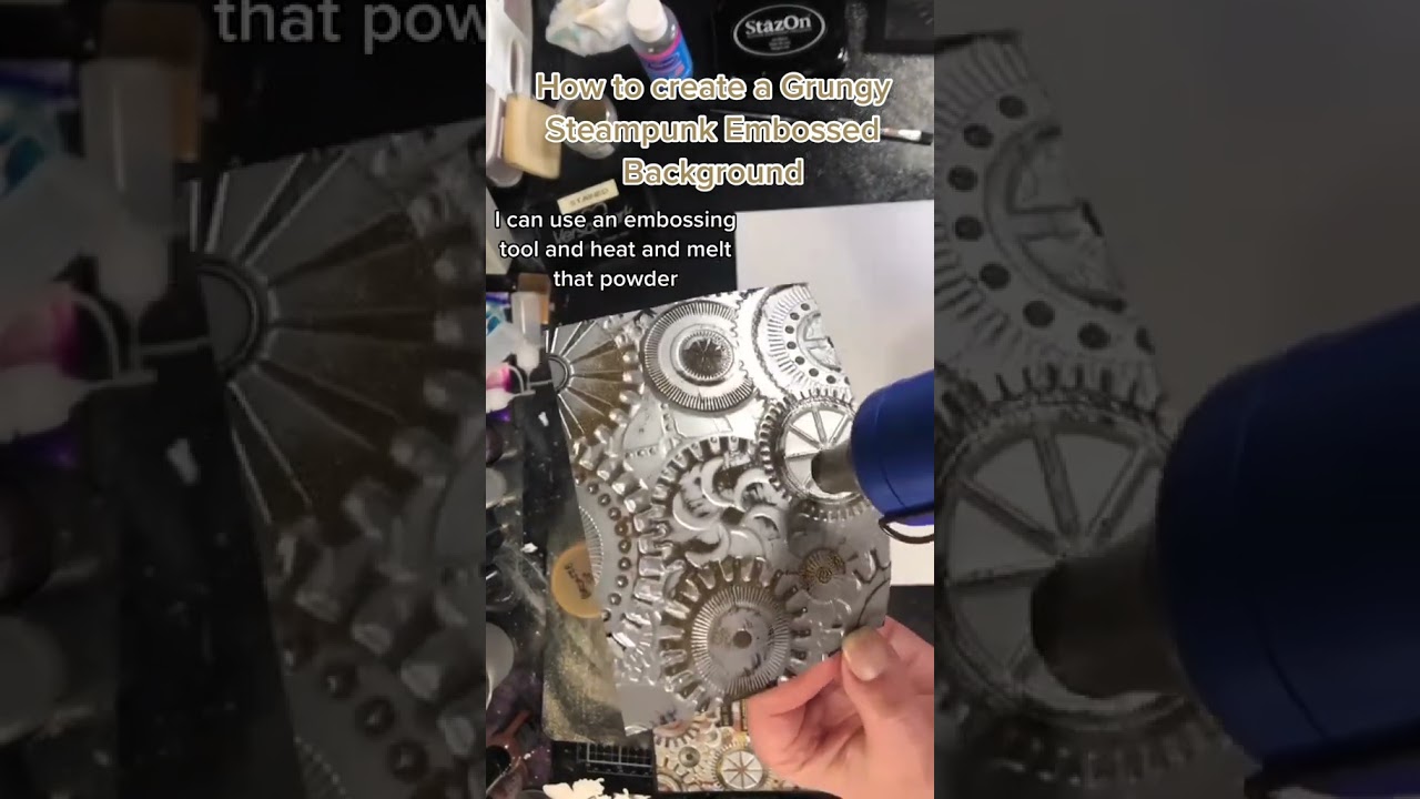 How to create a grungy Steampunk look with Embossing Folders #shorts #embossingfolders