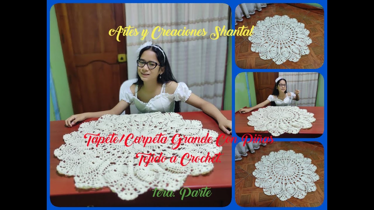 Tapete Con Piñas Tejido a Crochet - 1era. Parte