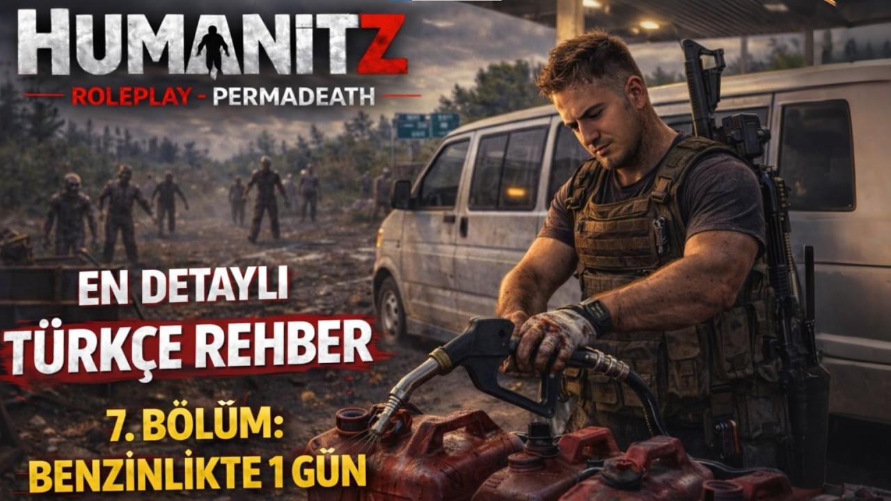 HumanitZ TÜRKÇE REHBER - 7.BÖLÜM: BENZİNLİKTE 1 GÜN (PERMA DEATH) #humanity #zombie
