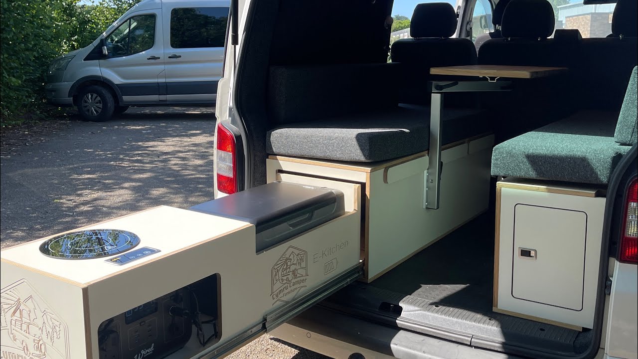 Powerbank in a Campervan 🔋- E Kitchen - Transporter Kombi Furniture explanation video - Lithium