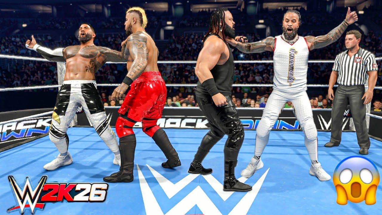 WWE 2K26 - The Usos против Соло Сикоа и Джейкоба Фату на Friday Night Smackdown | Геймплей