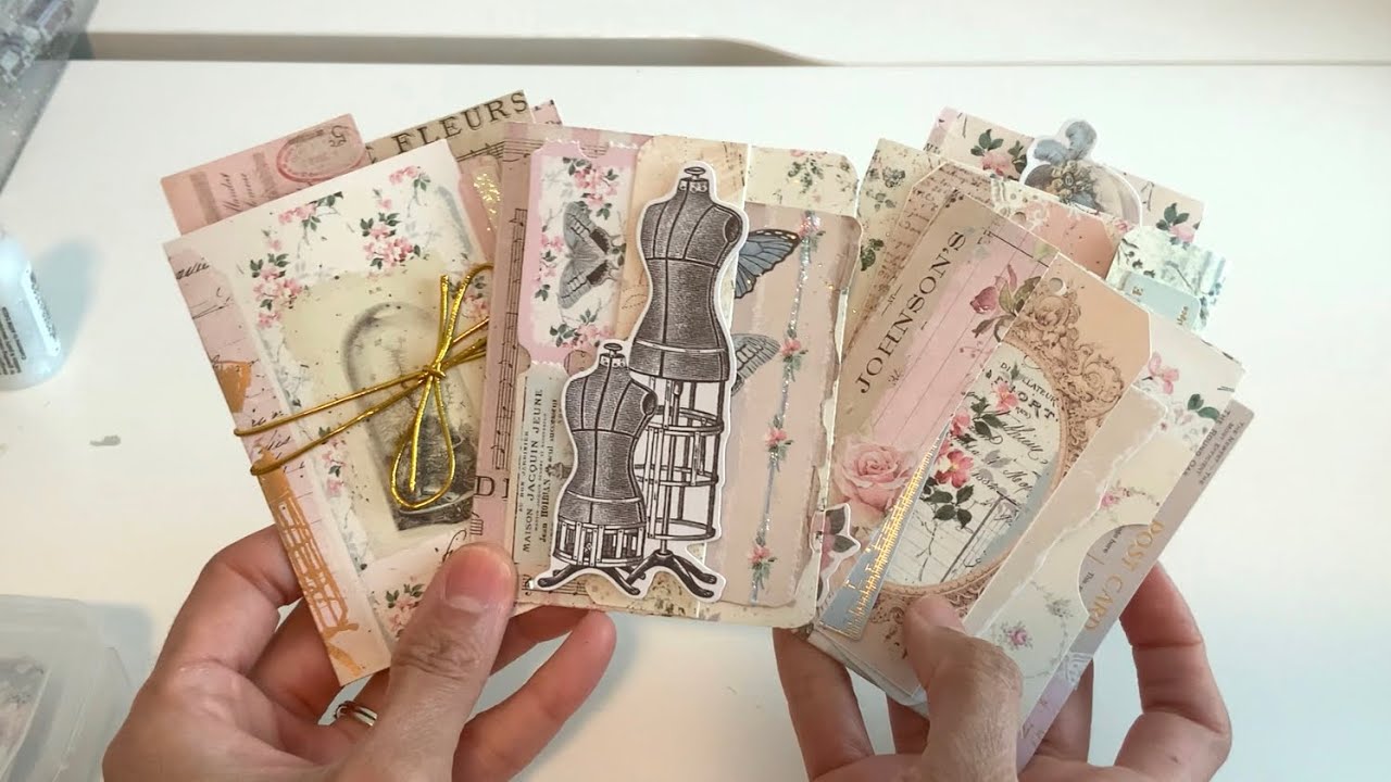 4 NO SCORE Pockets w/ Left Over Scrap Papers Journal Pockets Gift Cards Lazy Sunday