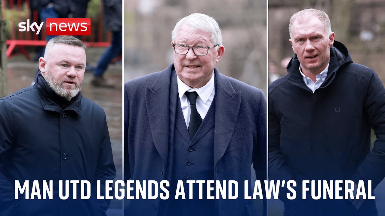Denis Law's funeral takes place in Manchester