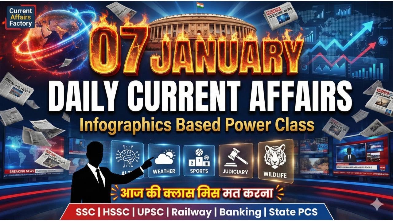 आज की सबसे Powerful Current Affairs Class | 07 January | Visual Based