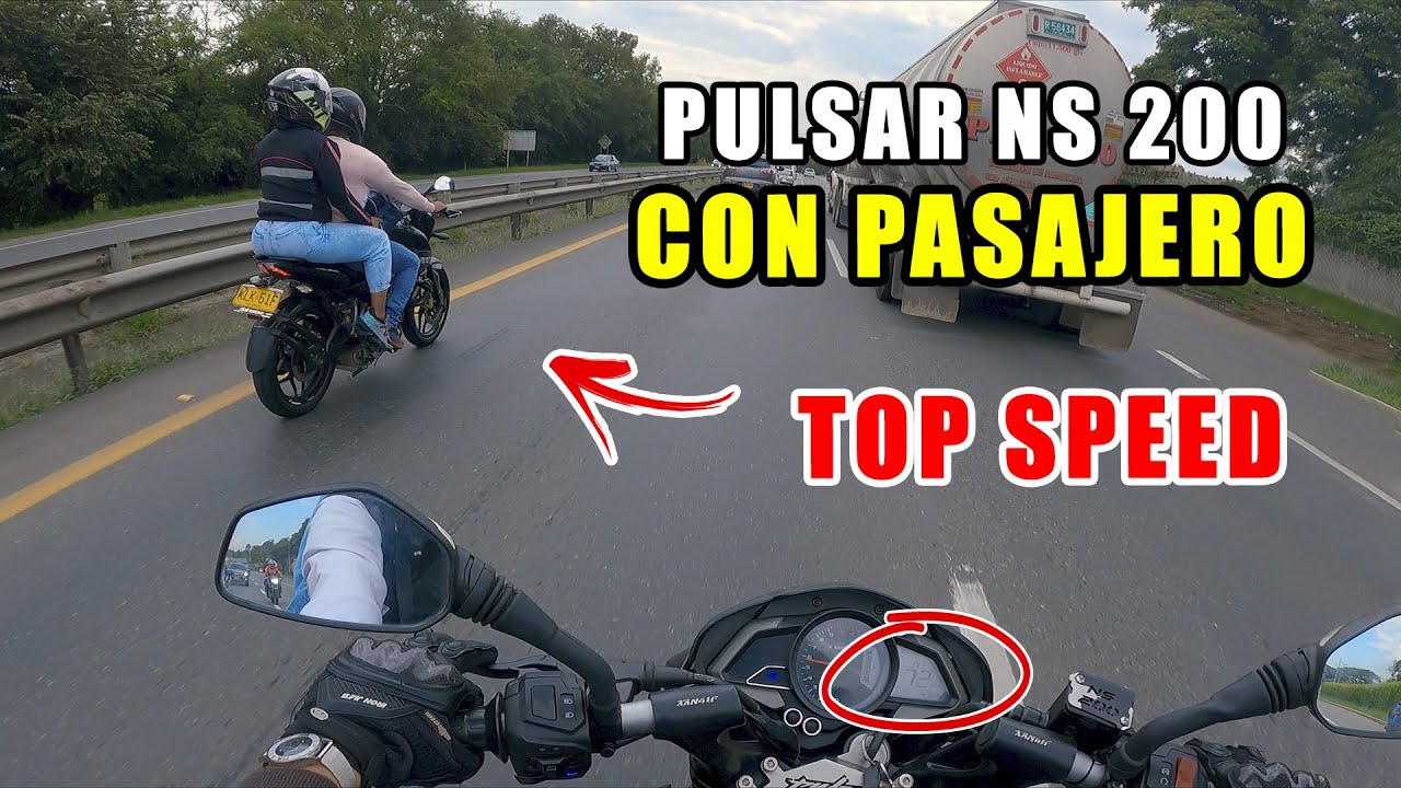 Manejar con Pasajero 🚩 Pulsar NS 200 FI 🏍 Velocidad Máxima con Parrillero