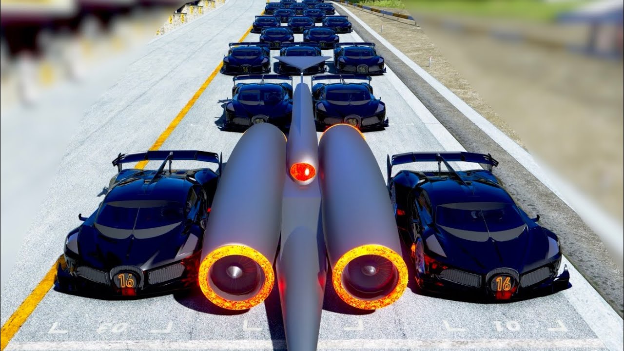 Thrust SSC GTR vs 20 Bugatti Black Devil at Special Stage Route X