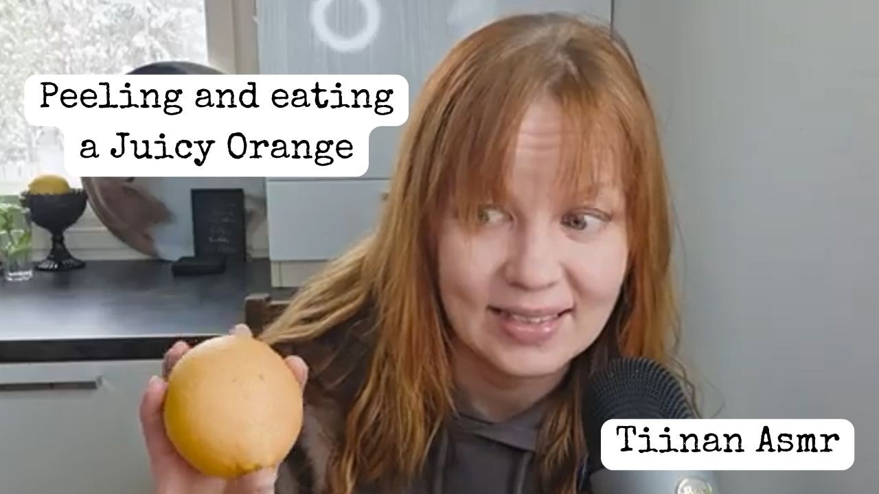Orange Eating ASMR • Gentle Whispers with an accent