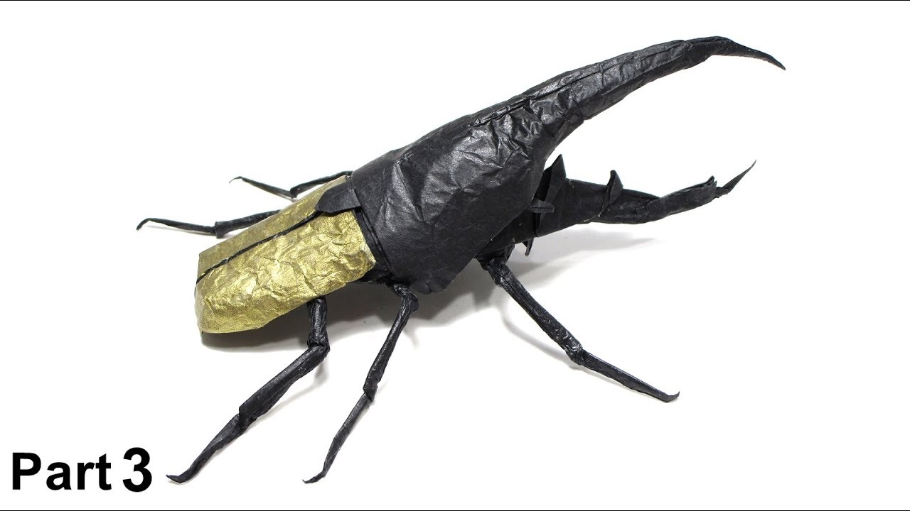 Origami Hercules Giant Beetle tutorial (Manuel Sirgo) part 3 折り紙 ヘラクレスオオカブト escarabajo