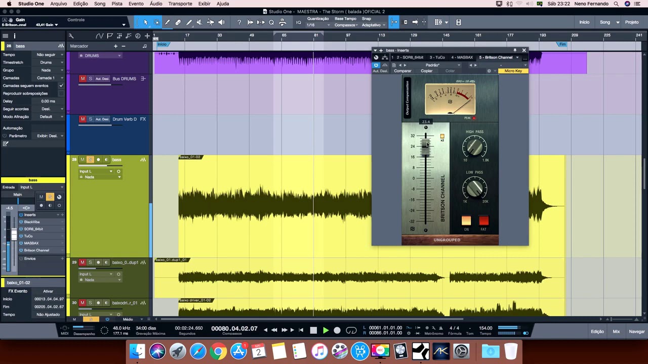 Sonimus Britson Console Emulation on Bass Guitar