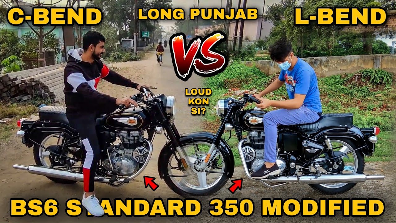 BS6 C-BEND vs BS6 L-BEND with LONG PUNJAB on BS6 BULLET 350 STANDARD | Loudness Test! #MxK