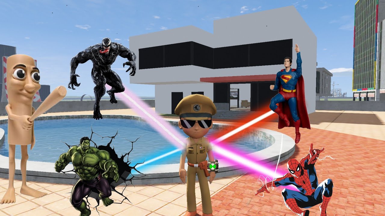 Little shingham Have a Superman Powers 😨And kill Kicko and Shiva | INDIAN BIKE DRIVING 3D|