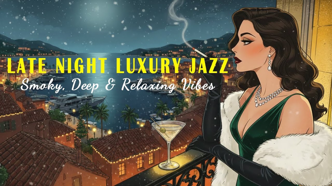 A Cold Martini & Moonlit Portofino Views | Relaxing Luxury Jazz for Elegant Evenings