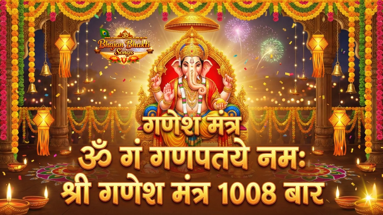ॐ गं गणपतये नम: 1008 बार जाप 2026 | Ganesh Mantra 1008 Times | Om Gan Ganpataye - गणेश मंत्र 2026