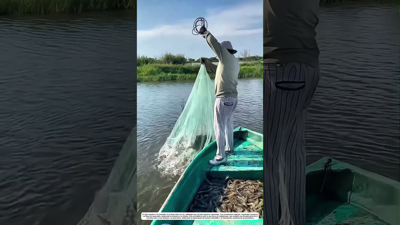 Capturando camarones con arte: C&oacute;mo la habilidad del pescador transforma la pesca en un espect&aacute;culo