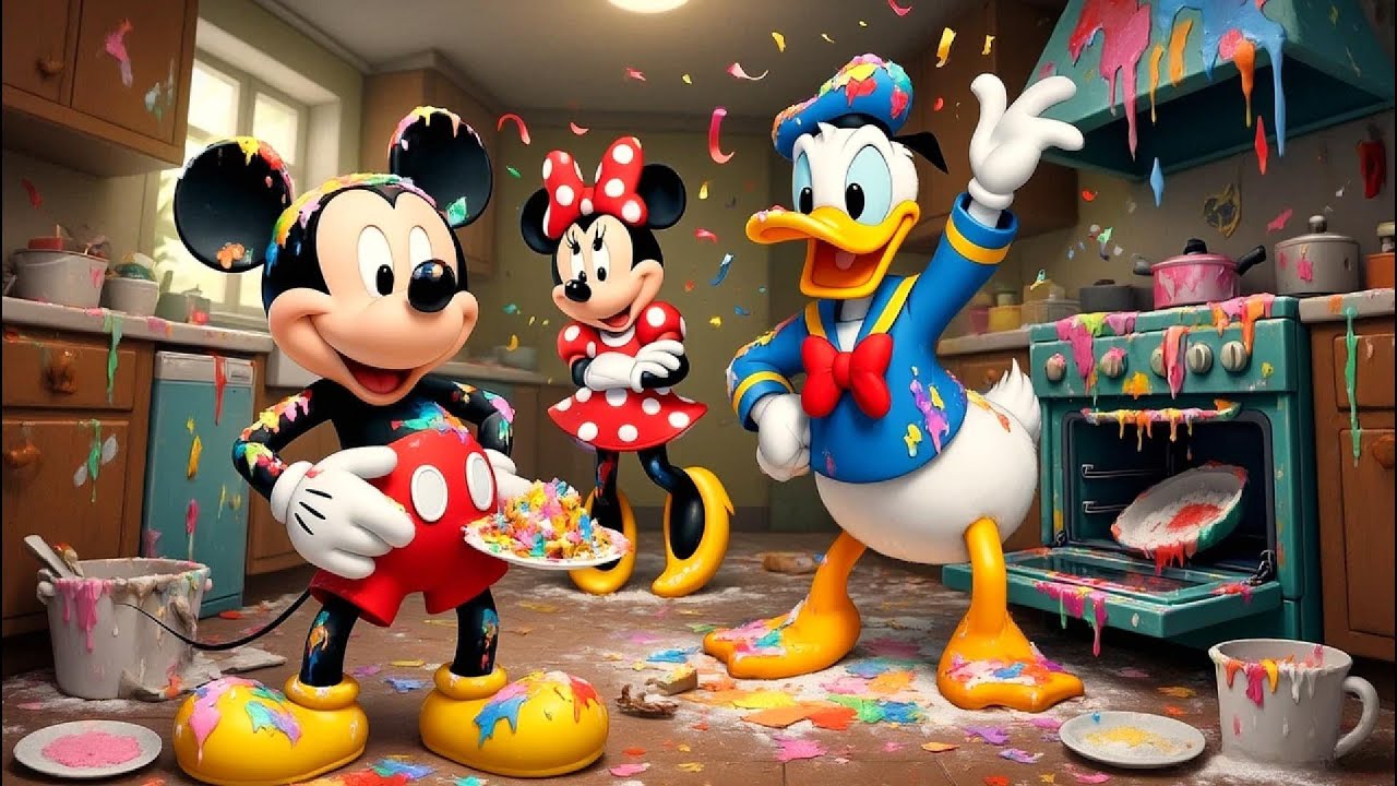 Mickey Mouse: The Messiest Kitchen Disaster Ever! 😂🎨🍰