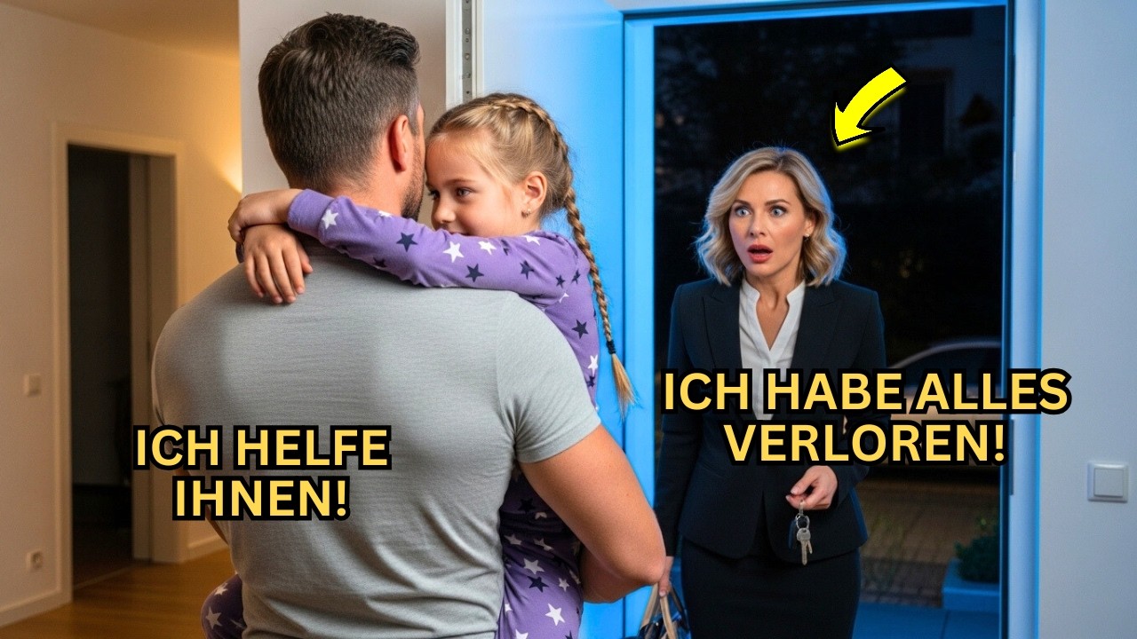 Vor Ihrer Eigenen Tür Machtlos – Bis Ein Alleinerziehender Vater, Ihr Verborgenes Leben Verändert…