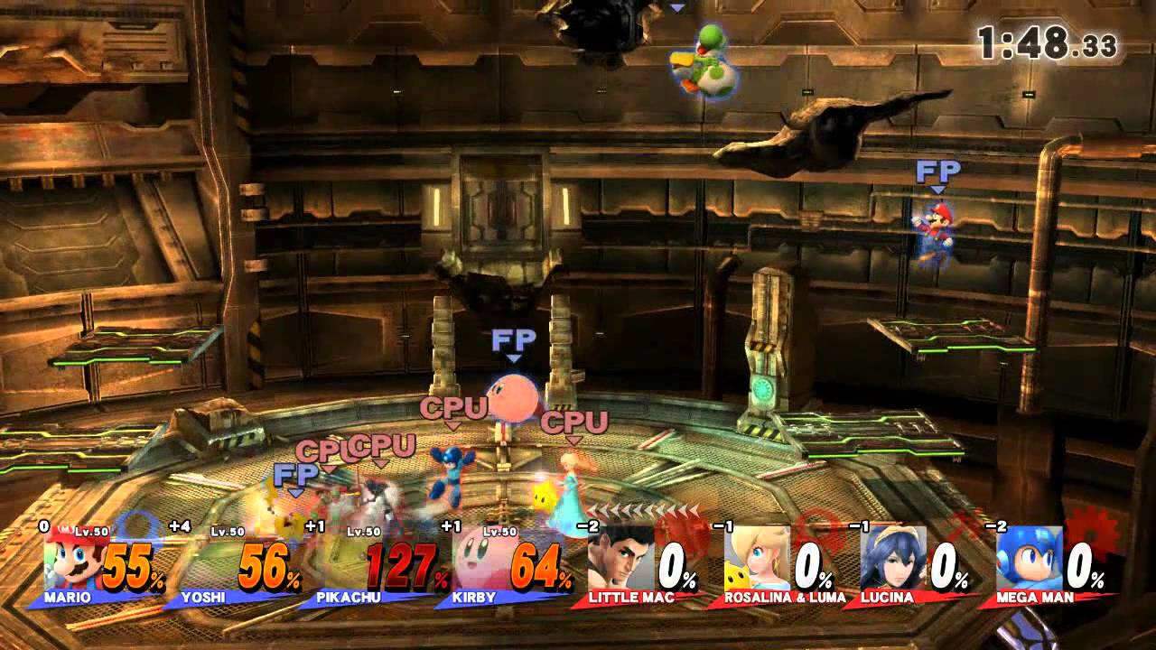 Super Smash Bros Wii U - Level 50 amiibos VS Level 9 CPUs