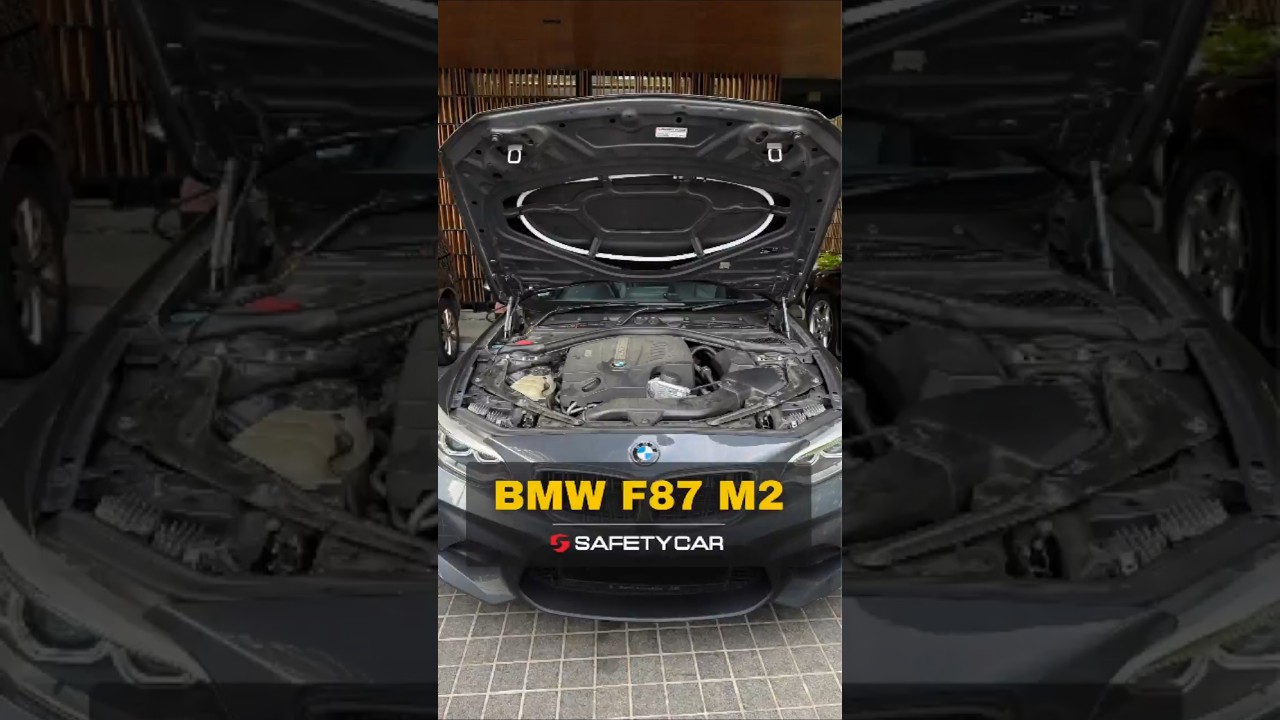 BMW F87 M2 fitted with the SAFETYCAR Auto Fire Extinguisher in Ceramic White! | safetycarlabs.com