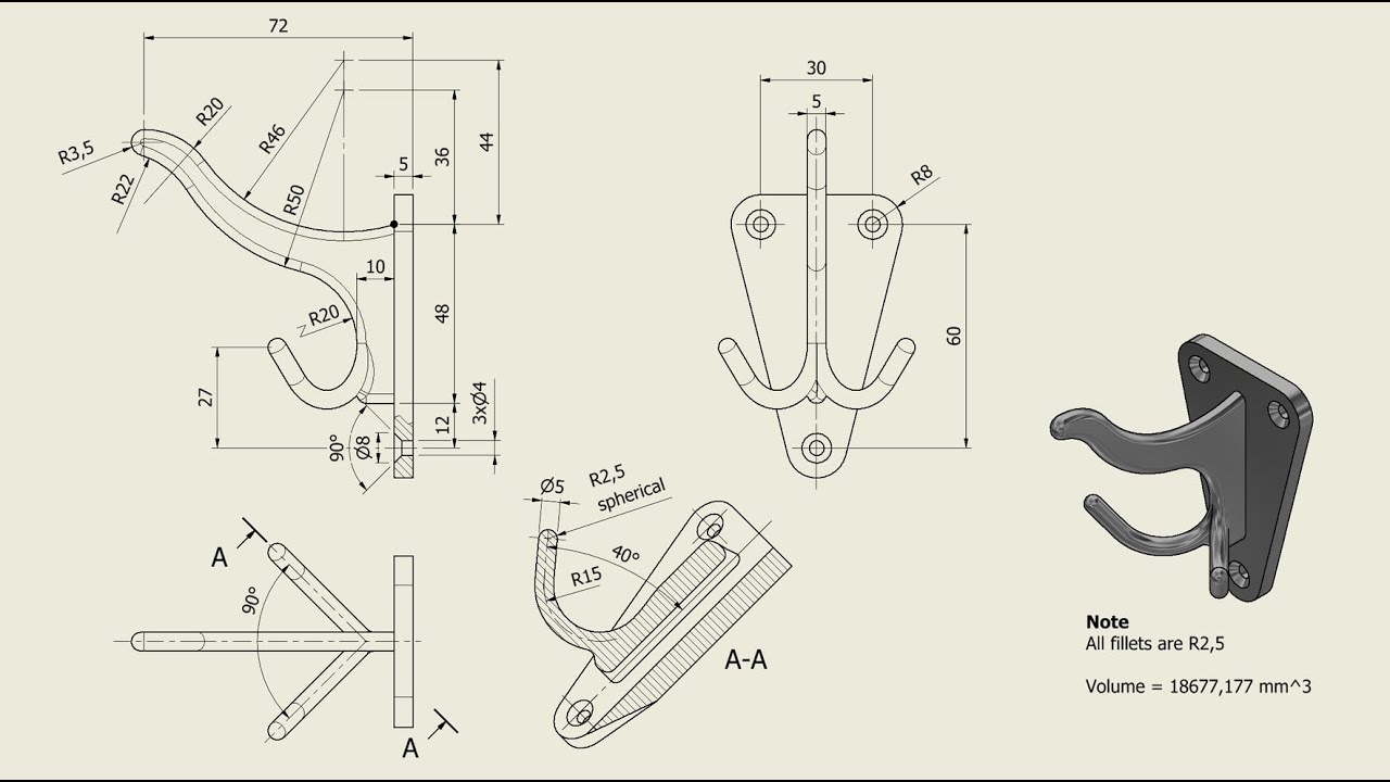 Tutorial Inventor - 534 TRIPLE HALLSTAND