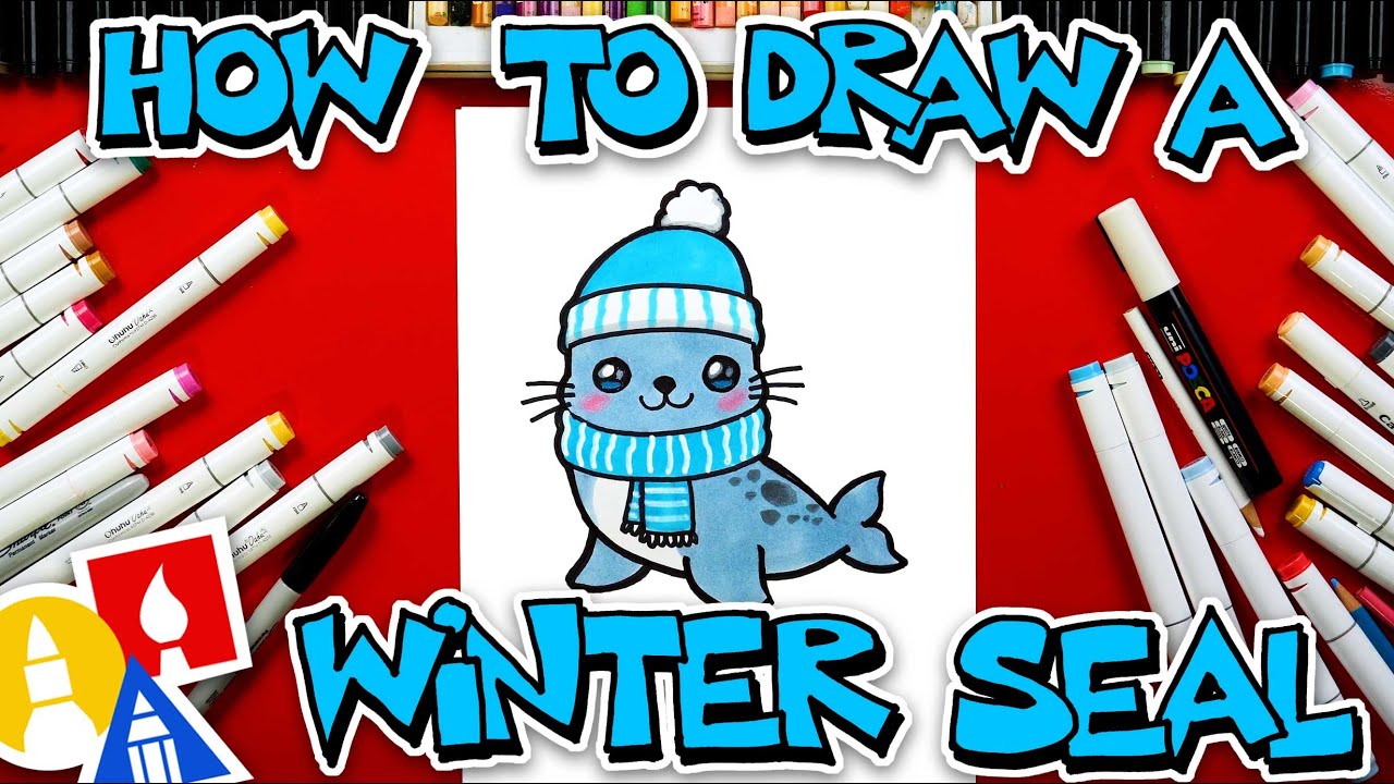 How To Draw A Cute And Cozy Winter Seal