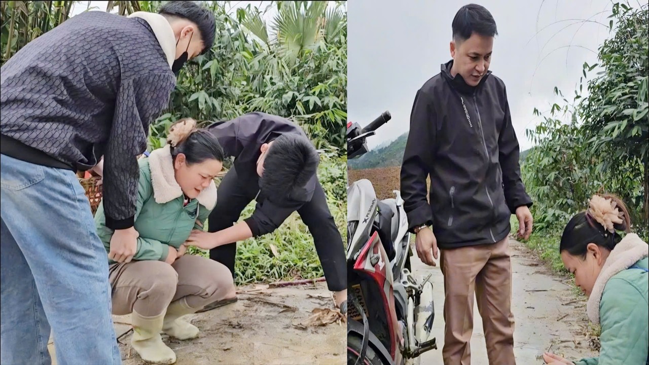 A man appeared just in time to help the girl escape from the thugs.