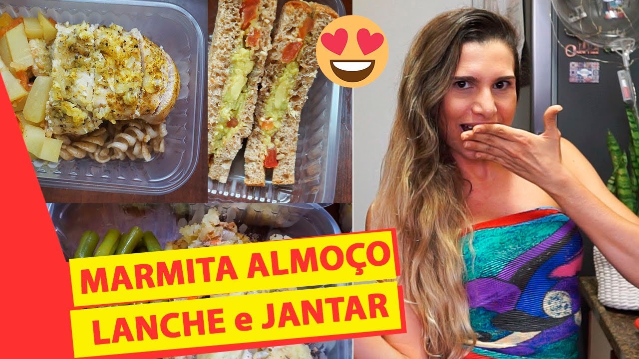 MARMITA para ALMOÇO, LANCHE e JANTAR / Receitas fit: frango, sanduiche e escondidinho #Ep.62