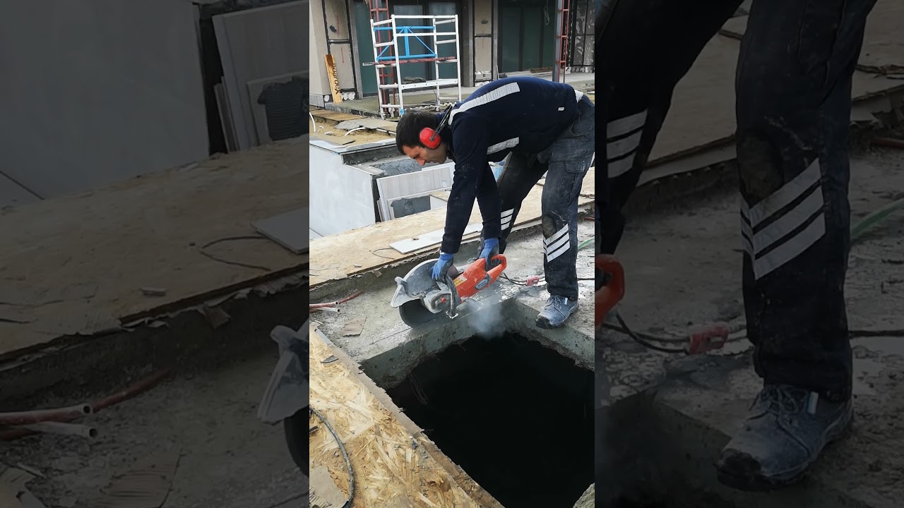 Beton Kesme İşlemi. #santiye #beton #construction
