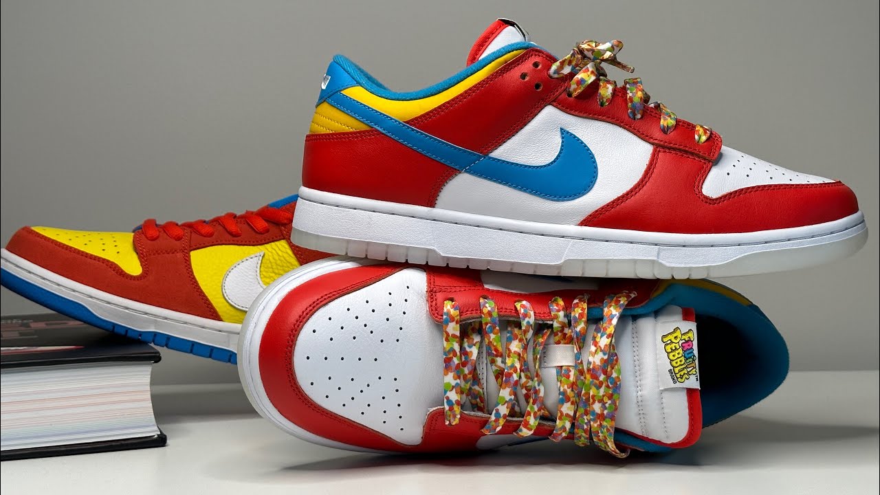 NIKE DUNK LOW LEBRON FRUITY PEBBLES QUICK STRIKE **WITH ON FOOT**