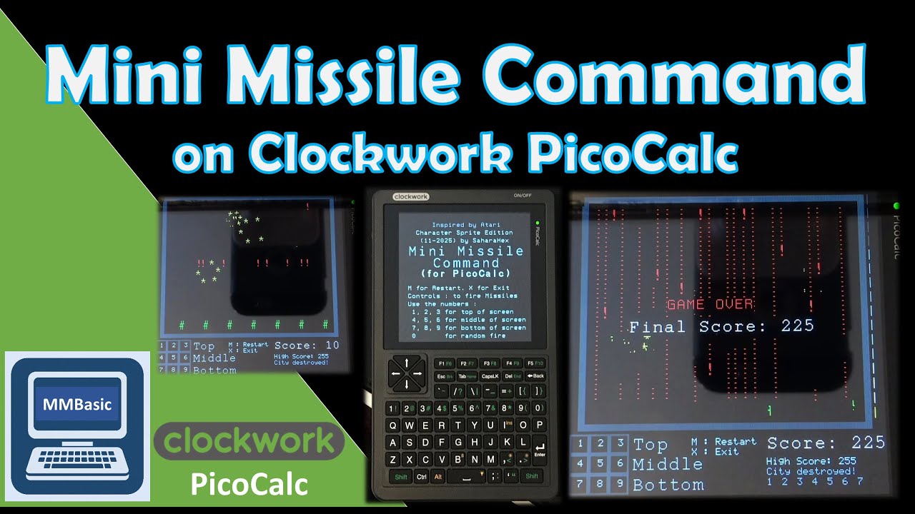 Mini Missile Command on Clockwork PicoCalc (MMBasic) - Completed