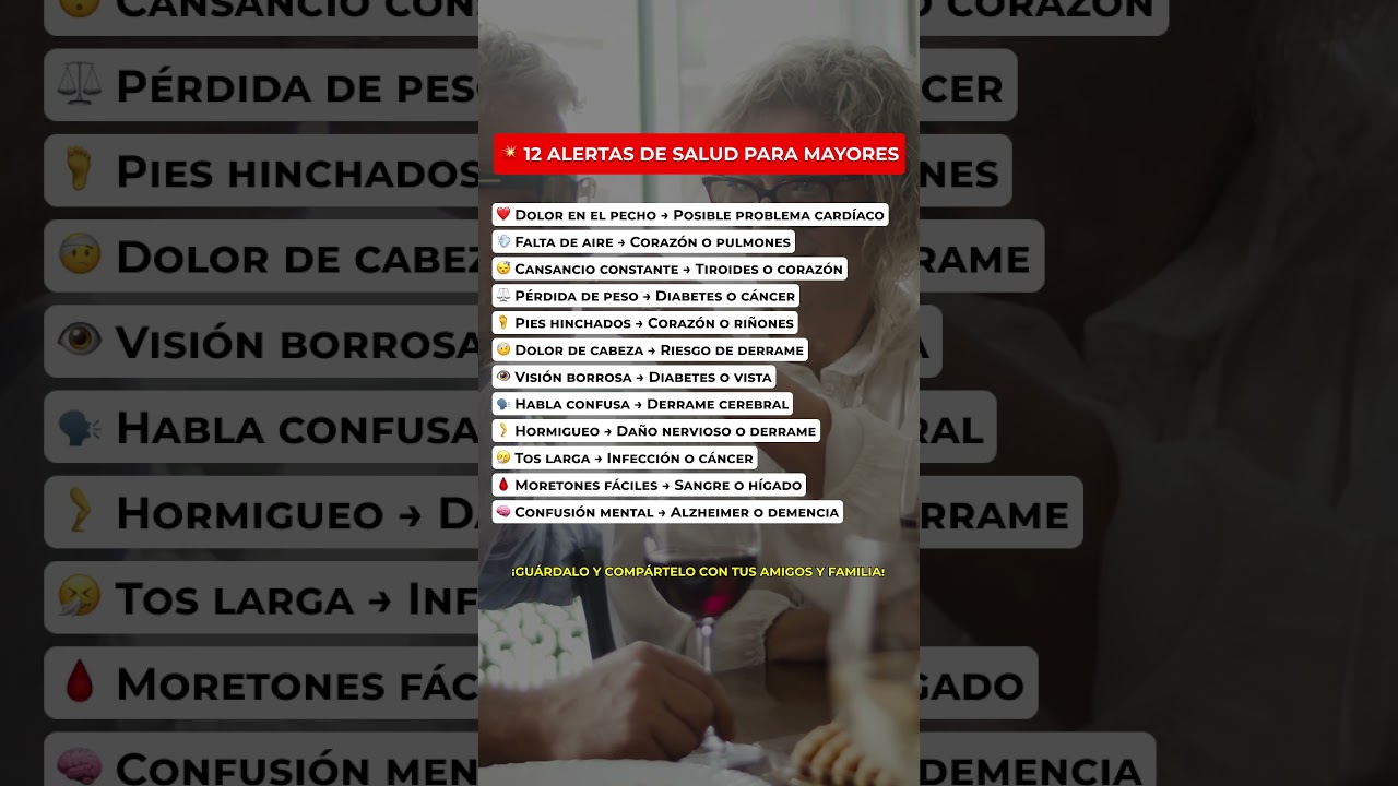 12 alertas de salud que los mayores no deben ignorar