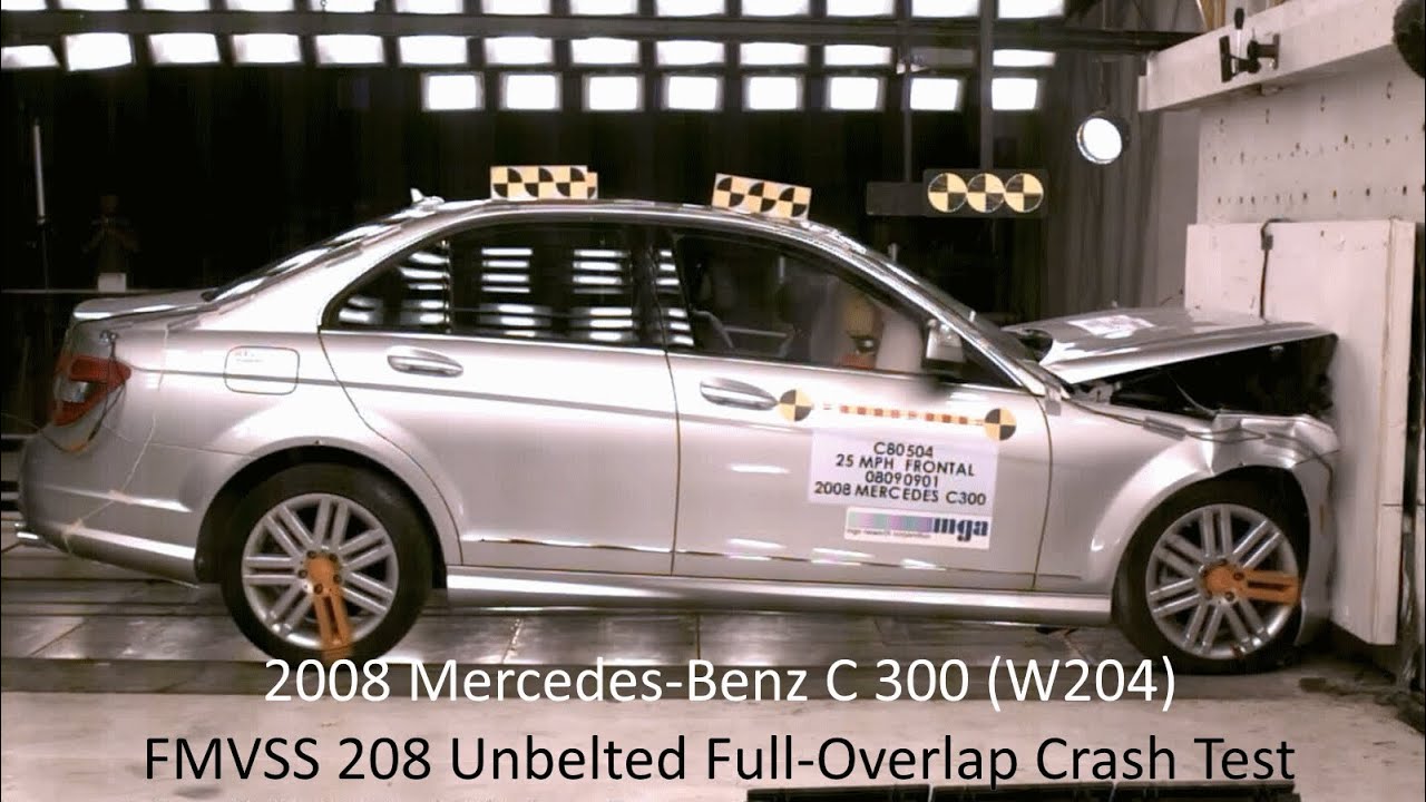 2008-2009 Mercedes-Benz C-Class (C 300 - W204) FMVSS 208 Unbelted Full-Overlap Crash Test